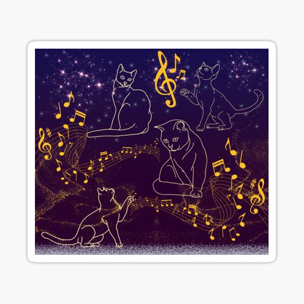 Item preview, Cats Musical, Cat Kitty Playing Music, Nice gift idea for music lovers designed and sold by calalassy.