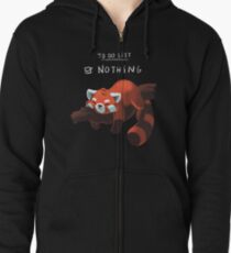 Roter Panda - Faul, Liste zu tun Hoodie mit Reißverschluss