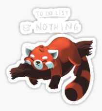Red Panda - Lazy to do list Sticker