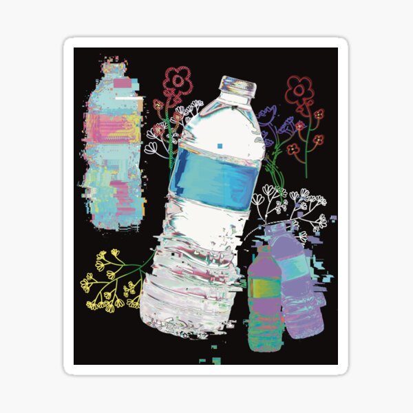 "Glitched Water Bottles And Flowers for your Based Hydro Homies