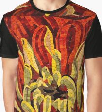 Vivid Evocative Floral Mosaic Graphic T-Shirt