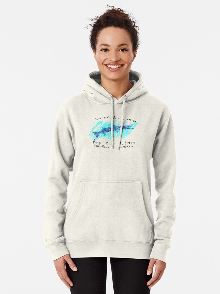 DEEP SEA FISHING BARRACUDA ANGRY OCEAN OUTFITTERS FISH ATLANTIC PACIFIC  CARIBBEAN SEA Pullover Hoodie for Sale by MyHandmadeSigns