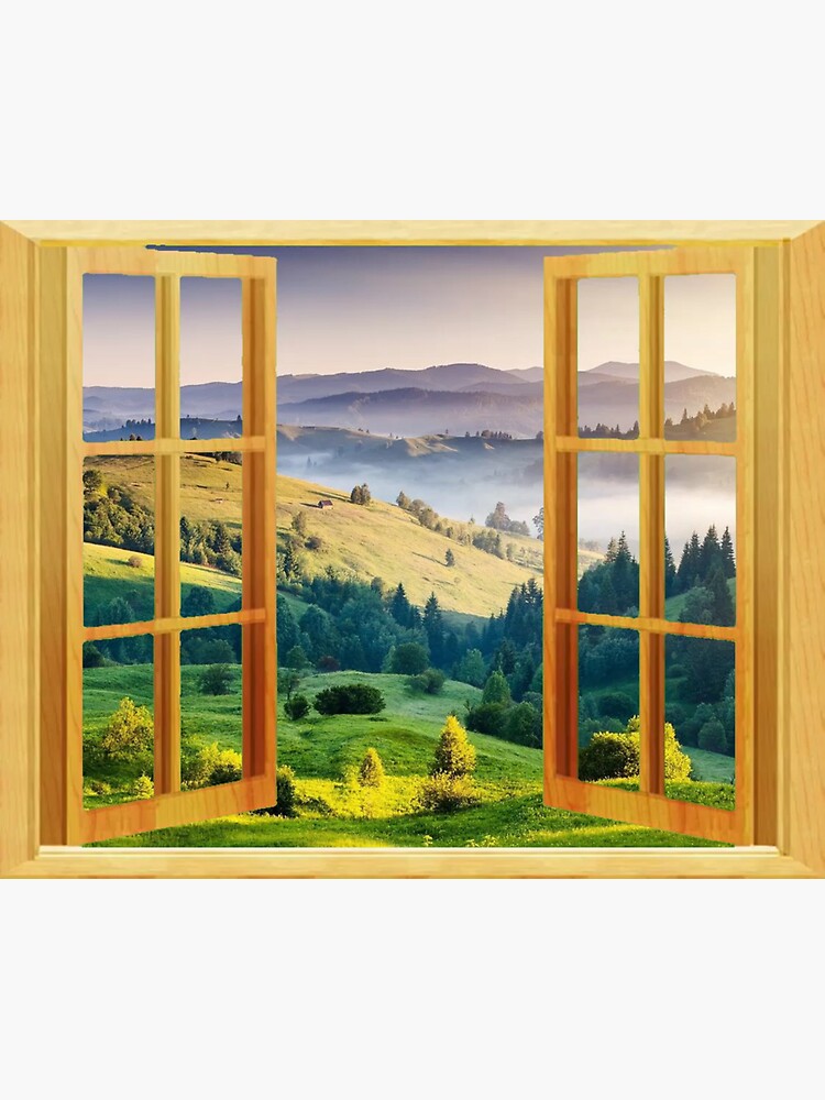 EXTRA WINDOW (Hillside Mountain Scenery) Sticker