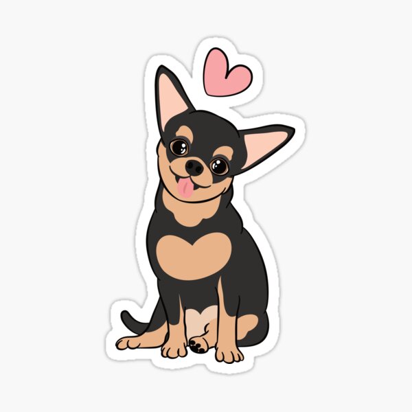 voltaje flota Preparación LOVE Black Tan Chihuahua" Sticker for Sale by Lulupainting | Redbubble