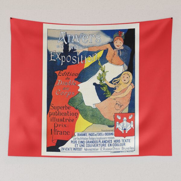 Item preview, Vintage belle époque Antwerp art expo 1895 designed and sold by aapshop.