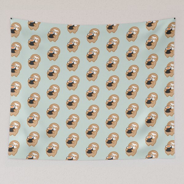 Item preview, Cute Salmon Sushi Roll Sloth designed and sold by theslothinme.