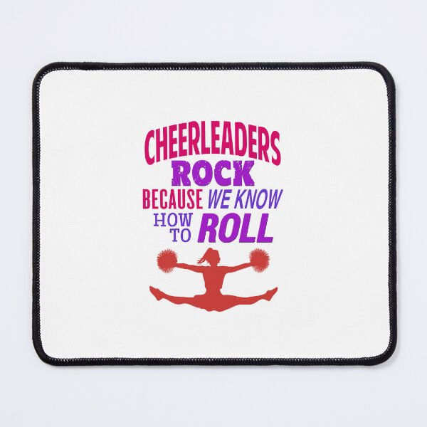 Item preview, 'Cheerleaders Rock Because We Know How To Roll' (White) designed and sold by The Button Gal.