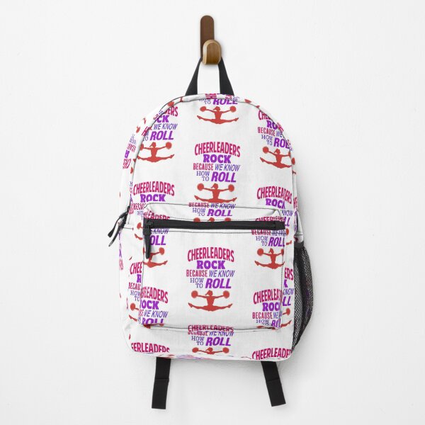 Item preview, 'Cheerleaders Rock Because We Know How To Roll' (White) designed and sold by The Button Gal.