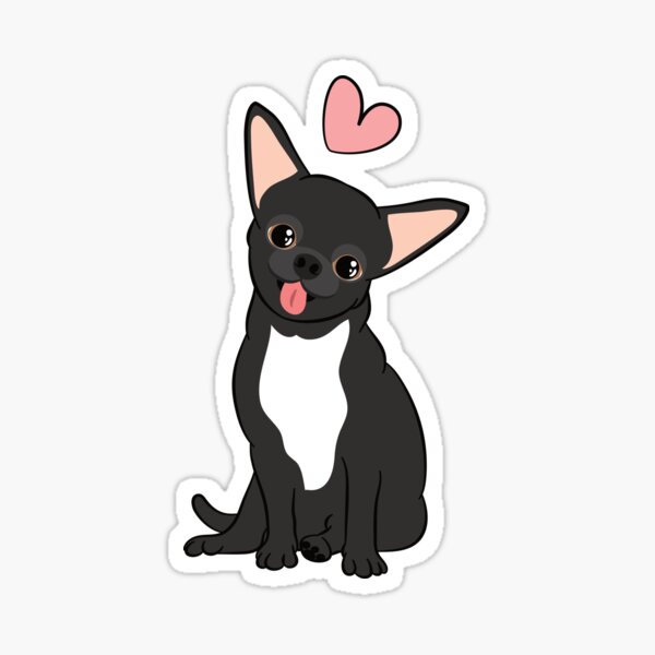 Item preview, LOVE Black White Chihuahua 4 designed and sold by Lulupainting.
