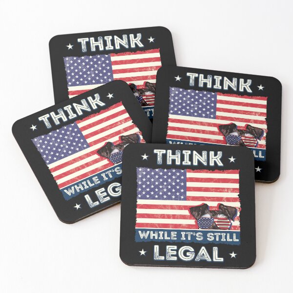 Item preview, Think while it's still legal - Schnauzer - American Flag - 4th of July designed and sold by csoDesign.