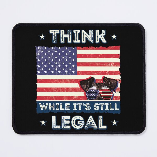 Item preview, Think while it's still legal - Schnauzer - American Flag - 4th of July designed and sold by csoDesign.