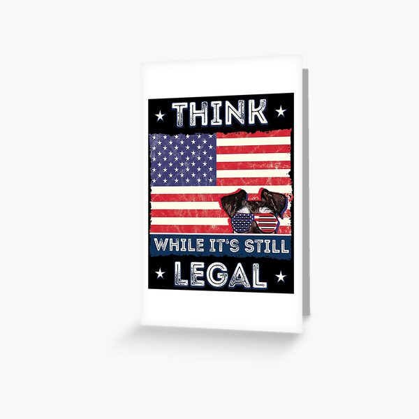 Item preview, Think while it's still legal - Schnauzer - American Flag - 4th of July designed and sold by csoDesign.