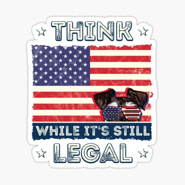 Item preview, Think while it's still legal - Schnauzer - American Flag - 4th of July designed and sold by csoDesign.