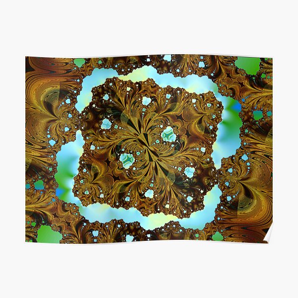 Fractal Wood Carving Poster