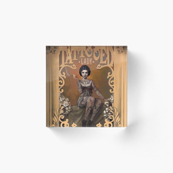 The Amazing Tattooed Lady Acrylic Block