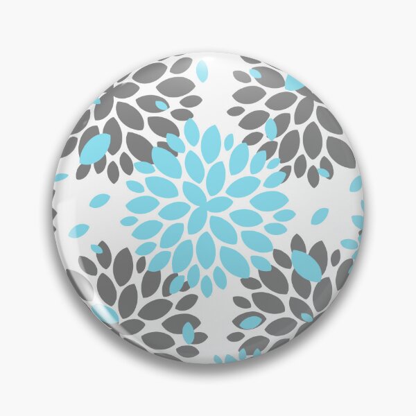 Item preview, Blue and grey dahlia Floral pattern,aqua,teal, turquoise,blue pattern designed and sold by Tanuja  Sharma.
