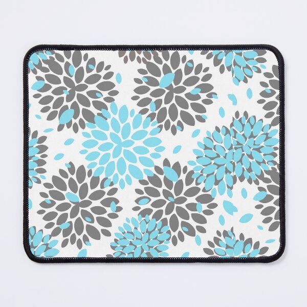 Item preview, Blue and grey dahlia Floral pattern,aqua,teal, turquoise,blue pattern designed and sold by Tanuja  Sharma.