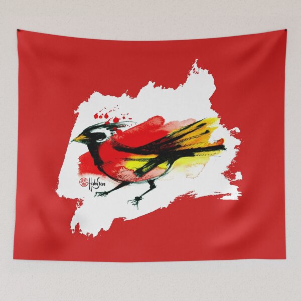 Item preview, Bird in red - Animals One - Habu-San Design designed and sold by Habu-San.