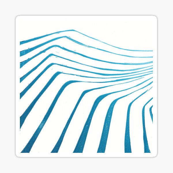 Lines in the Water Blue Sticker