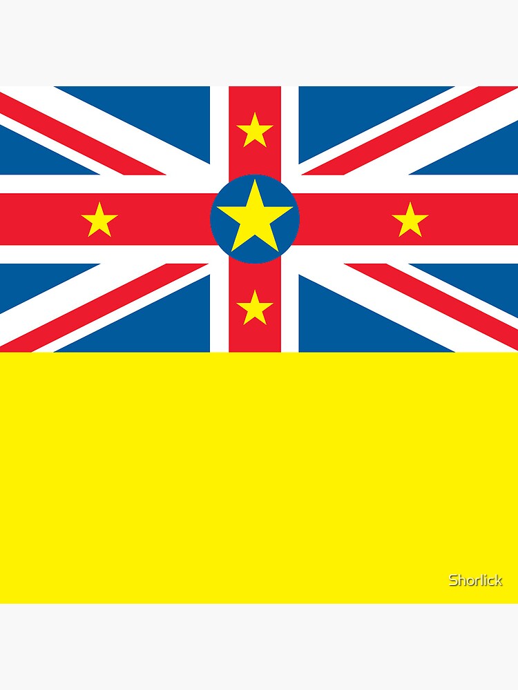 Aperçu 3 sur 3. Coussin avec l'œuvre Drapeau de Niue créée et vendue par Shorlick.