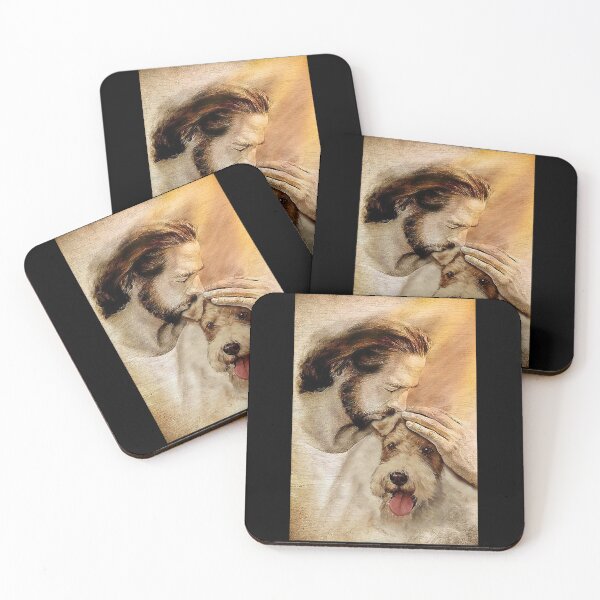 Item preview, Jesus with lovely Fox terrier - for Fox terrier lover   designed and sold by koenhfu06.