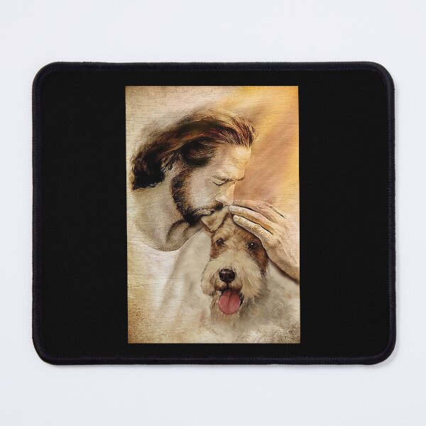 Item preview, Jesus with lovely Fox terrier - for Fox terrier lover   designed and sold by koenhfu06.