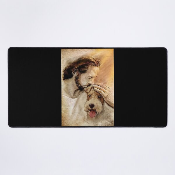Item preview, Jesus with lovely Fox terrier - for Fox terrier lover designed and sold by koenhfu06.