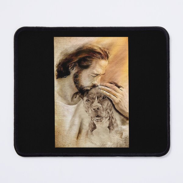 Item preview, Jesus with lovely Pitbull - for pitbull lover   designed and sold by toniobnd51.