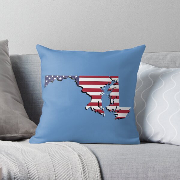 Maryland - USA Flag Throw Pillow