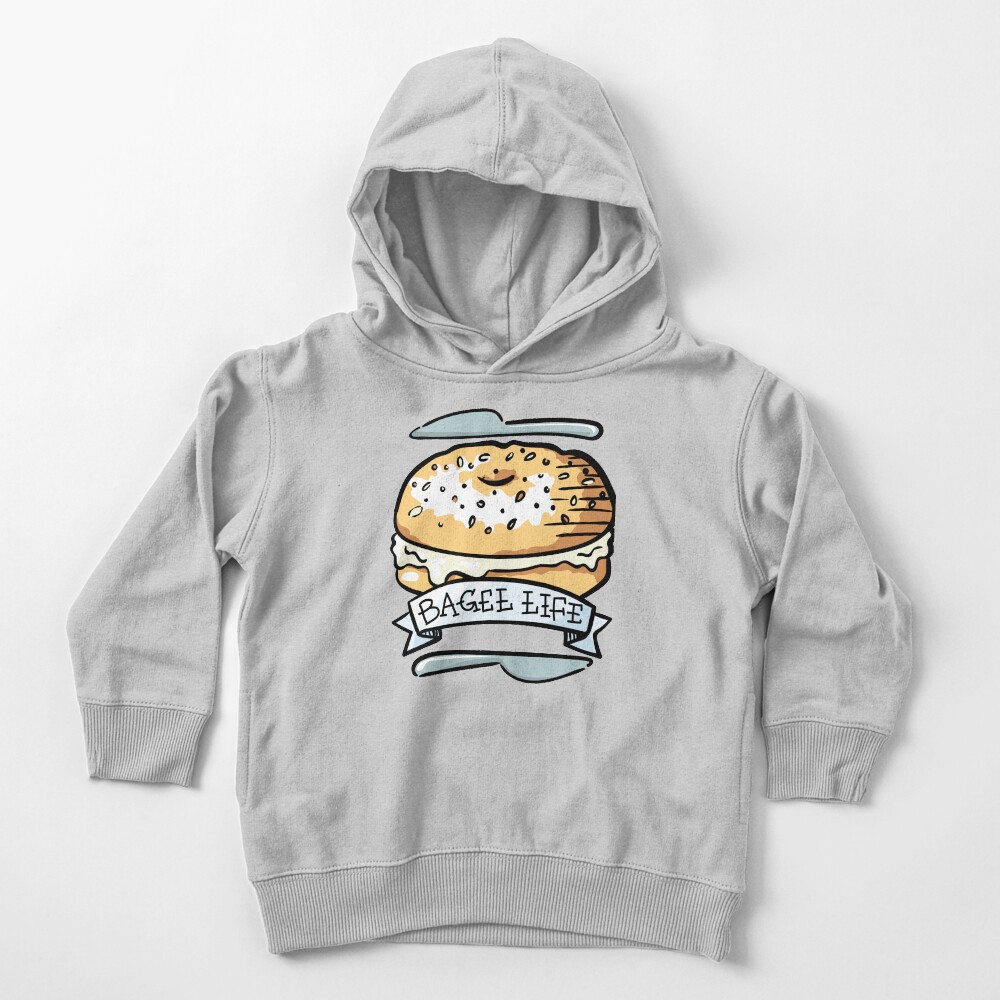 "Bagel Life Everything Bagels are Everything to Me" Toddler Pullover Hoodie by electrogiraffe