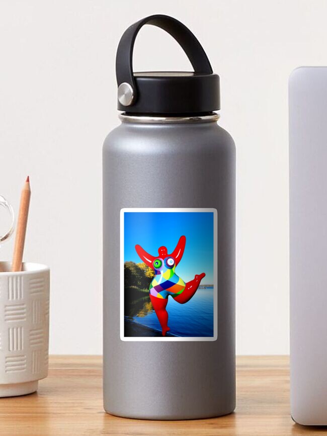 Thumbnail 1 von 3, Sticker, red Nana Polygones, copyright by Biriney - tribute to Niki de Saint Phalle designt und verkauft von Biriney.