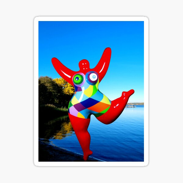 red Nana Polygones, copyright by Biriney - tribute to Niki de Saint Phalle Sticker