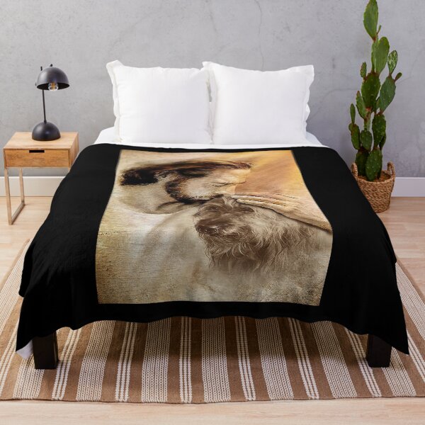 Item preview, Jesus with lovely Irish Wolfhound - for Irish Wolfhound lover designed and sold by koenhfu06.