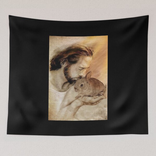 Item preview, Jesus with lovely Rabbit - for Rabbit lover   designed and sold by toniobnd51.