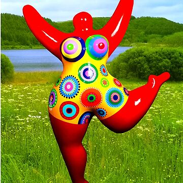Vorschaubild zum Design red Nana with Flowers, copyright by Biriney - tribute to Niki de Saint Phalle von Biriney