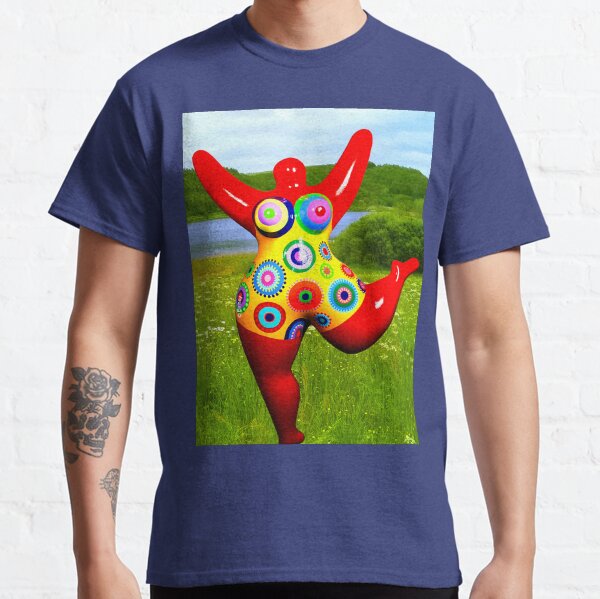 red Nana with Flowers, copyright by Biriney - tribute to Niki de Saint Phalle Classic T-Shirt