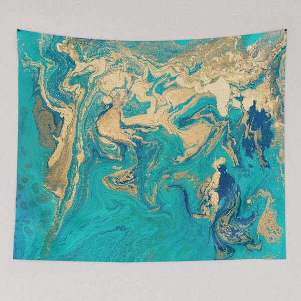 Item preview, Golden Jade Fluid Painting designed and sold by ChromaGraphic Studio.