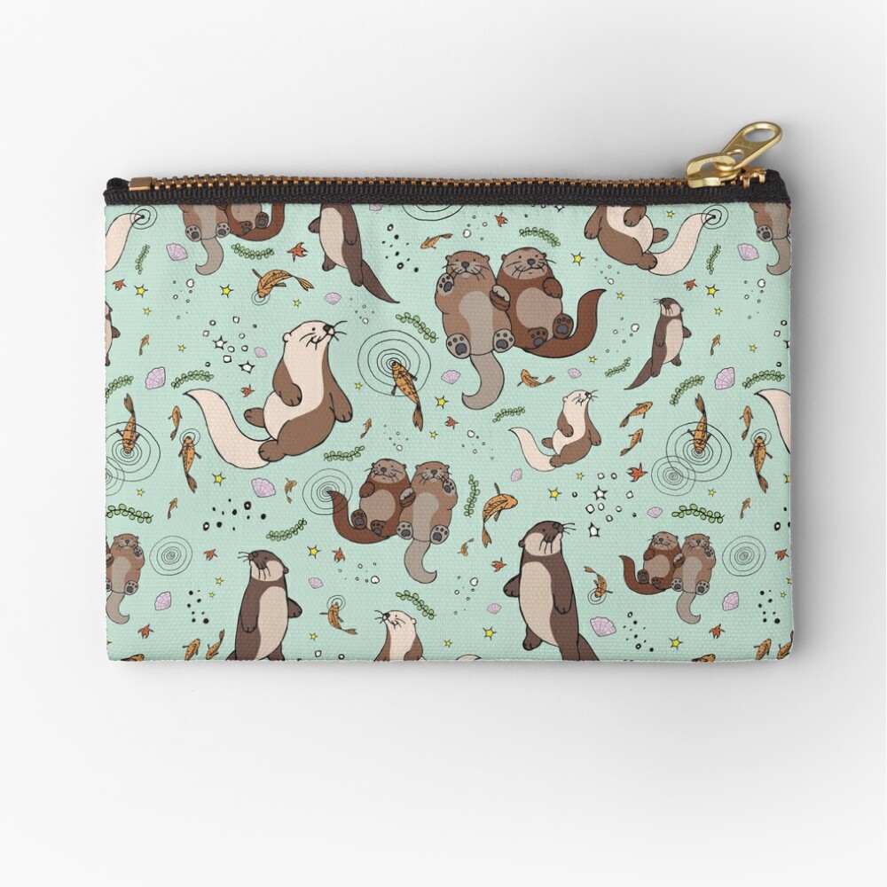 "Sea Otters" Zipper Pouch for Sale by Nemki | Redbubble