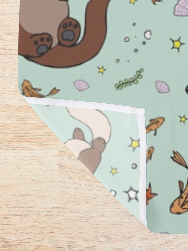 Alternate view of Sea Otters Shower Curtain