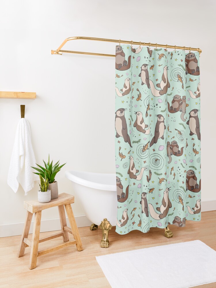 Alternate view of Sea Otters Shower Curtain