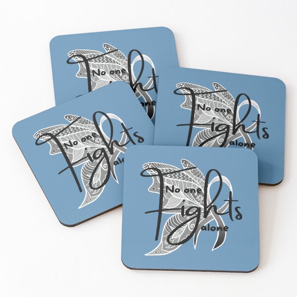 Item preview, No one Fights Alone Gray Cancer Ribbon Butterfly Drawing designed and sold by BanYeon.