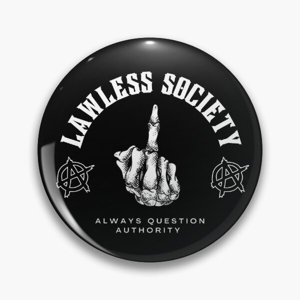 Item preview, Lawless society, anarchy symbol with skeleton hand designed and sold by Disturbed-Mind.