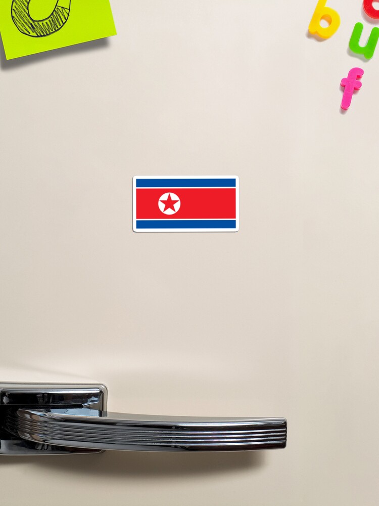 Magnet avec l'œuvre Drapeau de la Corée du Nord créée et vendue par Shorlick