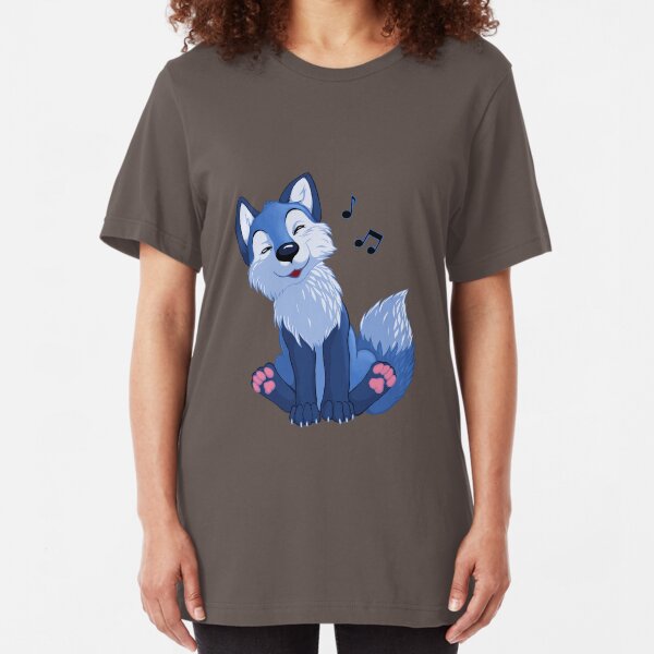Blue singing, swinging foxy Slim Fit T-Shirt