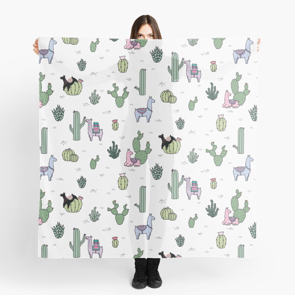 Cacti Llamas Scarf