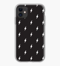 Lightning Bolt Pattern Black and White iPhone Case