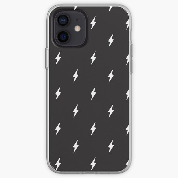Lightning Bolt Pattern Black and White iPhone Soft Case