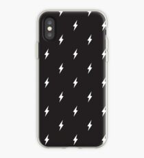 Lightning Bolt Pattern Black and White iPhone Case