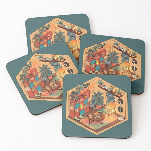 Item preview, Vintage vibes isometric room designed and sold by Cool Cat With Hat  Art.