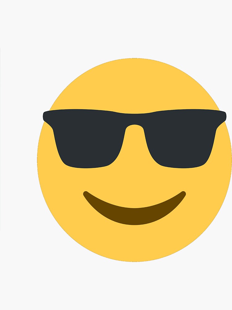Sticker  Lunettes de soleil  Cool Emoji  Smiley Face 